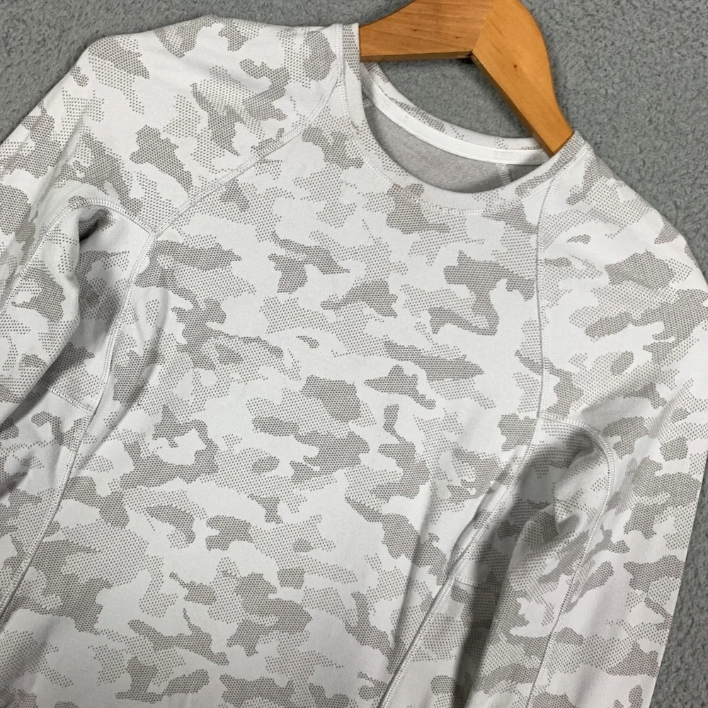 Lululemon Its Rulu Shirt Women's 6 Vapor Gull Grey Camo Jacquard Long Sleeve Run - Picture 3 of 9